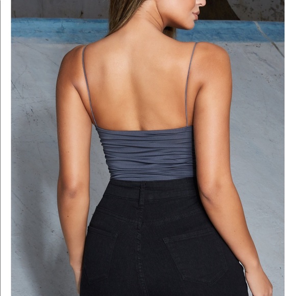 Oh polly ruched body suit grey size UK 6 (small) - Picture 2 of 3